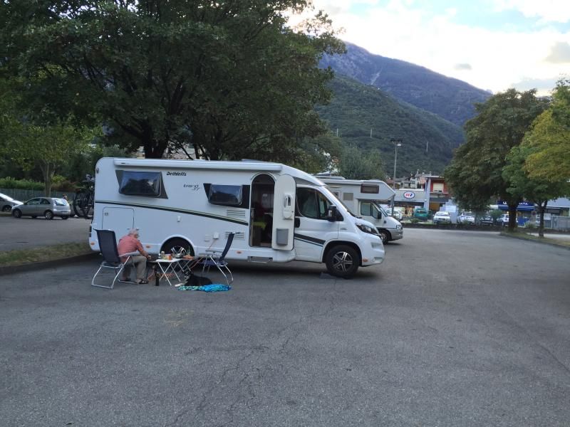 Abendstimmung Stellplatz Chiavenna