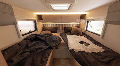 Einzelbetten im Dethleffs Wohnmobil Just Van T5