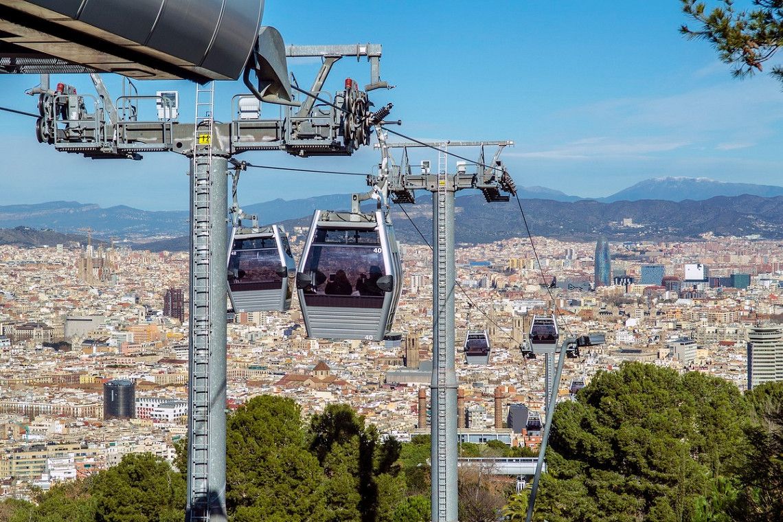 Telefèric cable car from Barcelona to Montjuïc mountain