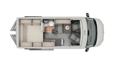 Grafischer Grundriss des Carado Campervans CV595 X-Edition