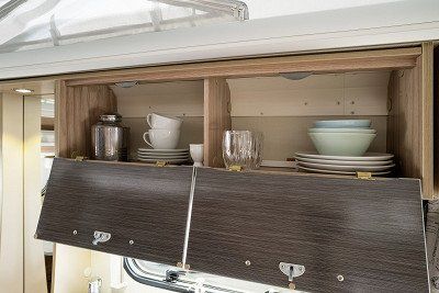 kitchen cupboard in an Eriba caravan