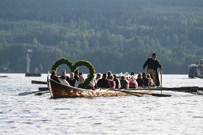 Midzomerkerkboot Leksand Dalarna