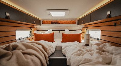 Schlafbereich mit Einzelbetten im Hymer Wohnmobil ML-T 580 CrossTrail