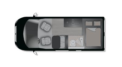 Grundriss des Crosscamp Campervan ELMNT 5.4 DS