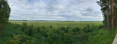 Panoramisch zicht op de heide van Store Mosse