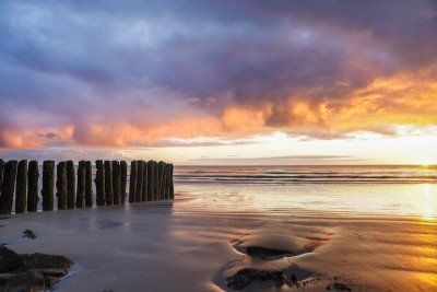 Sonnenuntergang am Strand von Borkum 