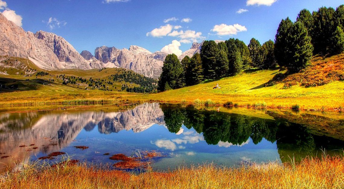 Autumn in the Val Gardena in the Dolomites