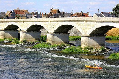 Kajak auf der Loire, Frankreich