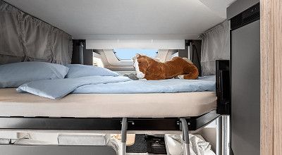 Have a closer look at the Tourer Lift motorhomes with drop-down bed by LMC Caravan