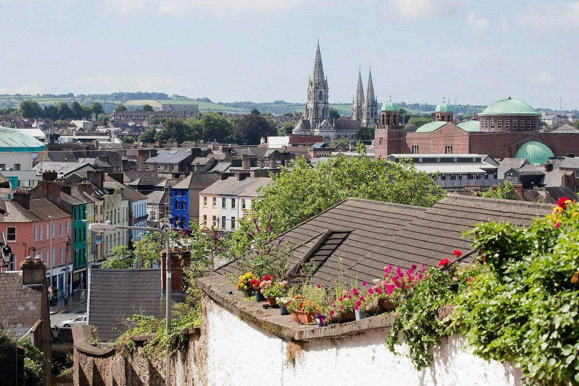 Blick von oben auf die Stadt Cork