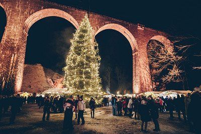 View of the Christmas market in the Ravennaschlucht