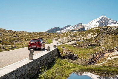 A car on the San Bernardino Pass