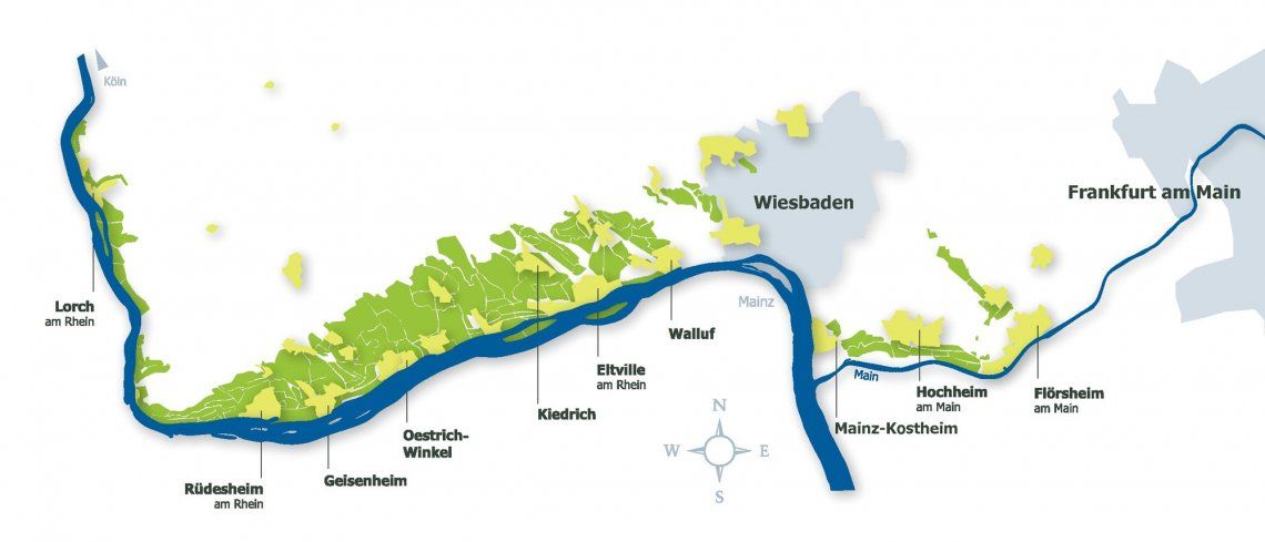 Grafische weergave van de regio Rheingau