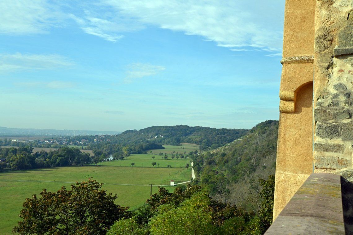 Blick von Schloss Godeck über die Umgebung