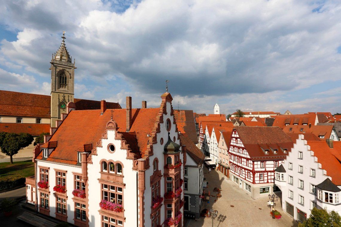 Blick auf die Altstadt von Pfullendorf von oben