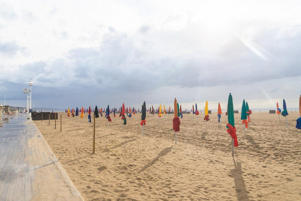 The beach in Deauville, Normandy