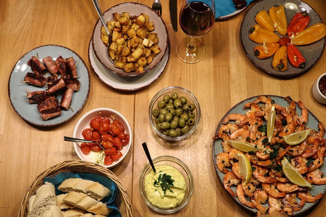 Selection of tapas in Spain
