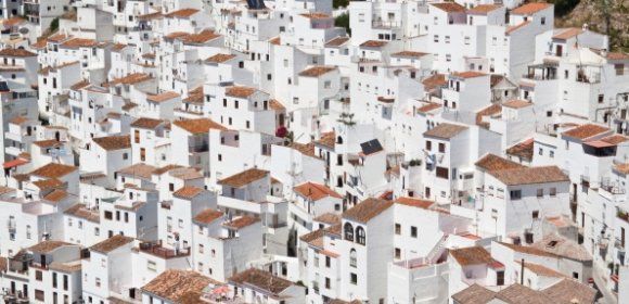 view on a typical white village in Andalusia