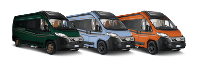 Laika Campervan-Serie Kosmo Supremo in drei Farbvarianten von aussen