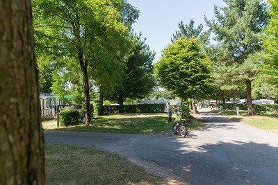 Shaded pitches at the La Garangeoire campsite