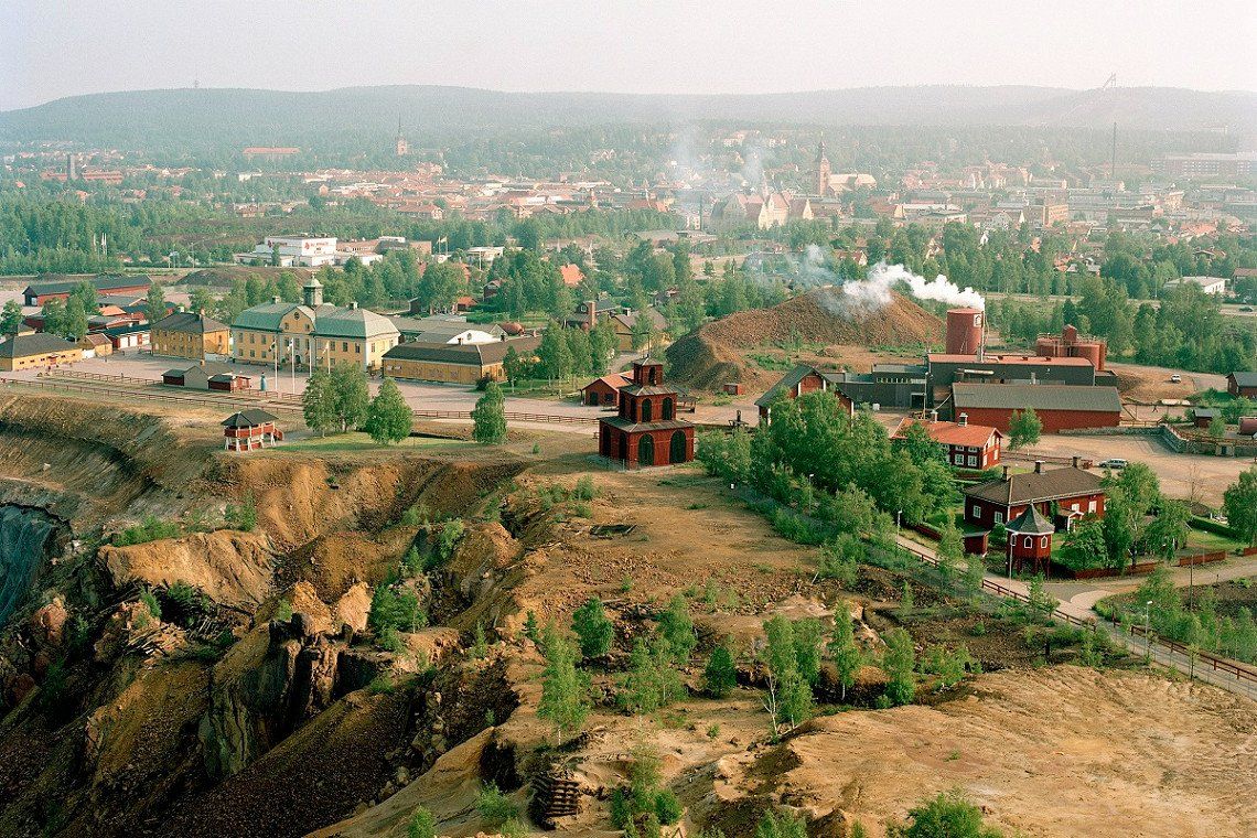 View of the site of the former mine in Falun