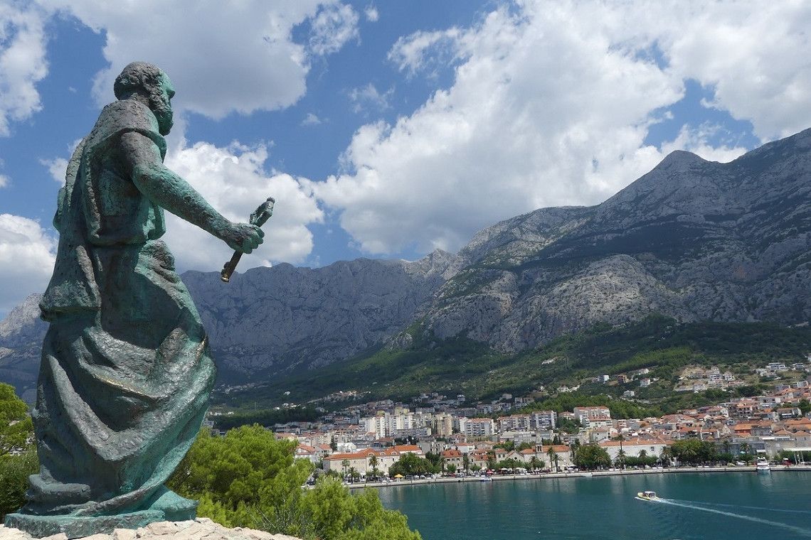 View from above on the city of Makarska