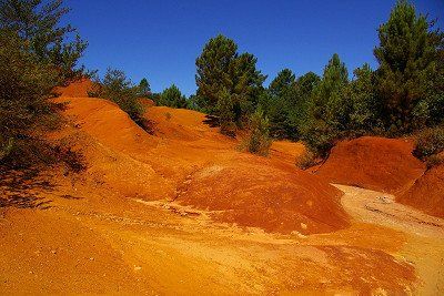 Ochre cliffs in the Luberon in Vaucluse