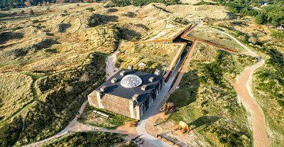Tirpitz Museum and bunker in the middle of the dunes from the outside