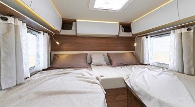 Einzelbetten im Laika Wohnmobil Ecovip Titanio
