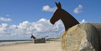 Bill Woodrow's peace sculpture on Blavand Beach
