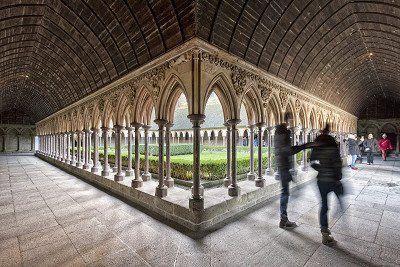 The Benedictine abbey ambulatory on Mont-Saint-Michel