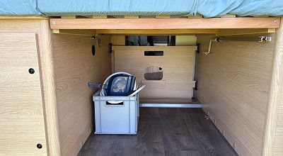 Heckstauraum im Sunlight Campervan Cliff X 600