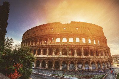 View onto the colosseum in Rome