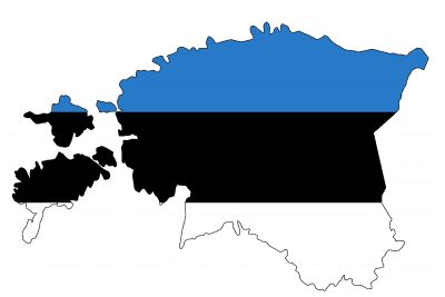Grafik Flagge und Karte Estland
