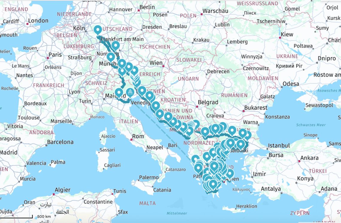 Alternative: Mit der Fähre nach Griechenland (ohne Türkei)