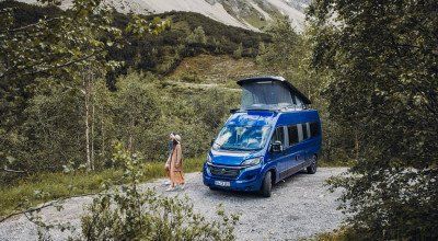 Carado Campervan Edition15 in blau von außen