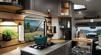 Küchenbereich im Hymer Wohnmobil Wenture S 