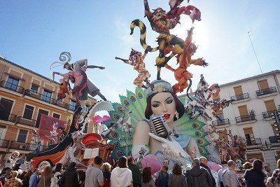 Fallas figures in Valencia in 2019