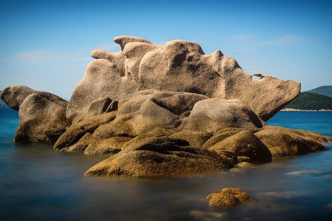 A rock formation in the sea on the Costa Smeralda in Sardinia