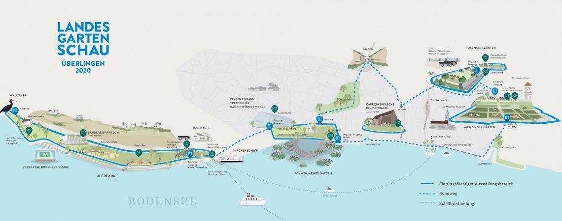 Skizze und Lageplan der Landesgartenschau Überlingen