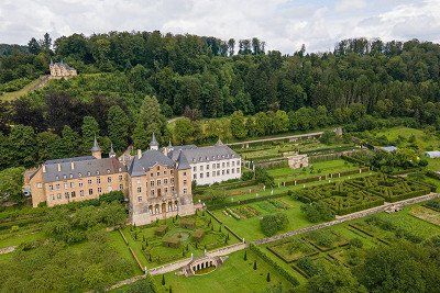 Schloss Ansembourg in Luxemburg aus der Vogelperspektive