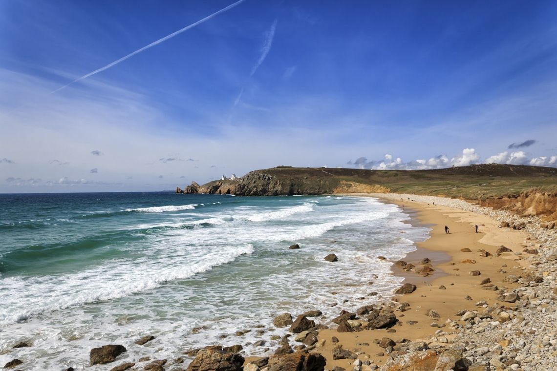 Rotskust en strand Bretagne, Frankrijk