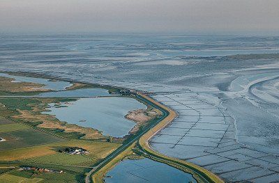 Luftaufnahme Wattenmeer in Nordfriesland
