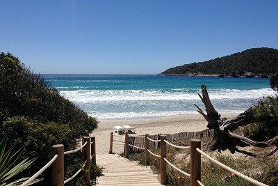 Sandy beach in Ibiza