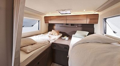 Einzelbetten im Bürstner Wohnmobil B66 690 TD