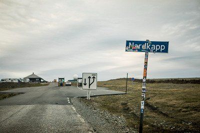 Zufahrt und Parkplatz am Nordkap