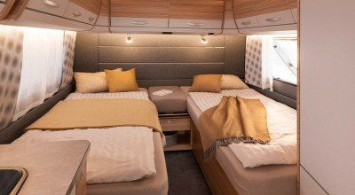 Einzelbetten im Dethleffs Wohnwagen Camper 510 EL