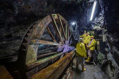 Besuchergruppe im Roederstollen in Rammelsberg 