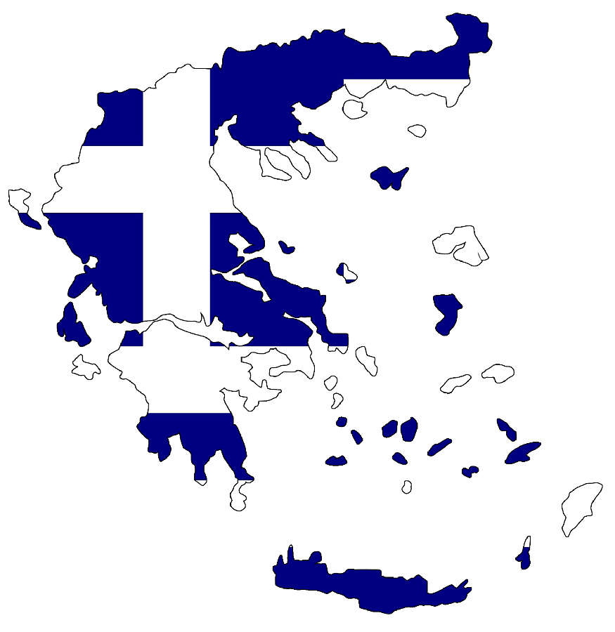 Grafik Karte und Flagge Griechenland