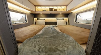 Einzelbetten im Dethleffs Wohnmobil XL Family I 